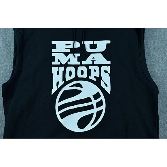 Puma Hoodie Men's 2XL Black Hoops Posterize 2.0 Sweatshirt Graphic Pullover NWT - Picture 3 of 12